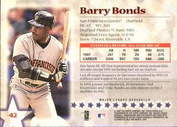 1997 Topps Stars #42 Barry Bonds Back
