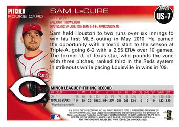 2010 Topps Update #US-7 Sam LeCure Back