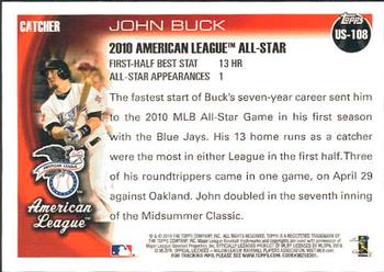 2010 Topps Update #US-108 John Buck Back