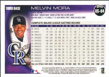 2010 Topps Update #US-84 Melvin Mora Back