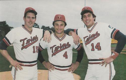 1983 Minnesota Twins Postcards #NNO Native Sons: Tim Laudner / Jim Eisenreich / Kent Hrbek Front