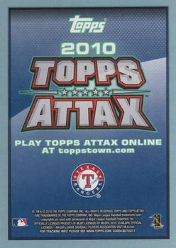 2010 Topps Update - Attax Code Cards #NNO Josh Hamilton Back