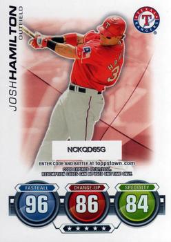 2010 Topps Update - Attax Code Cards #NNO Josh Hamilton Front