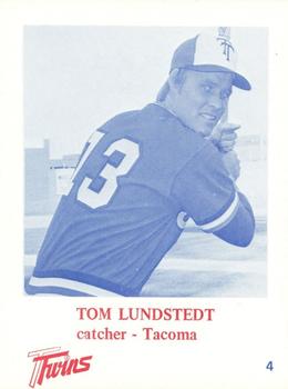 1975 KMO Radio Tacoma Twins #4 Tom Lundstedt Front