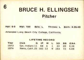 1975 Oklahoma City 89ers #6 Bruce Ellingsen Back