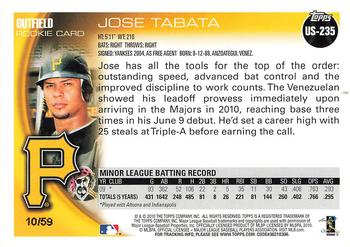 2010 Topps Update - Black #US-235 Jose Tabata Back