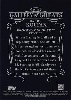 2015 Topps - Gallery of Greats #GG-15 Sandy Koufax Back