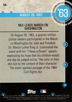 2015 Topps - Baseball History #5A MLK Leads March On Washington Back