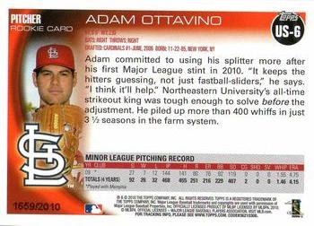 2010 Topps Update - Gold #US-6 Adam Ottavino Back