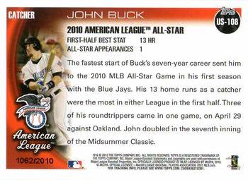 2010 Topps Update - Gold #US-108 John Buck Back