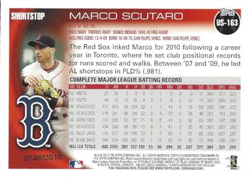 2010 Topps Update - Gold #US-163 Marco Scutaro Back