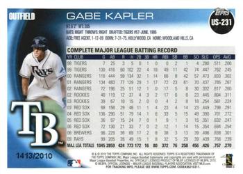 2010 Topps Update - Gold #US-231 Gabe Kapler Back