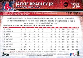 2015 Topps - Gold #314 Jackie Bradley Jr. Back