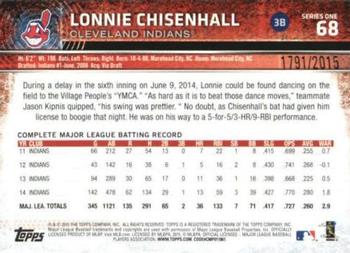 2015 Topps - Gold #68 Lonnie Chisenhall Back