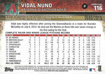 2015 Topps - Gold #116 Vidal Nuno Back