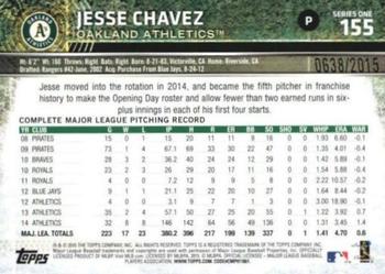 2015 Topps - Gold #155 Jesse Chavez Back