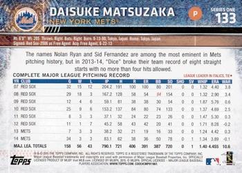 2015 Topps - Rainbow Foil #133 Daisuke Matsuzaka Back