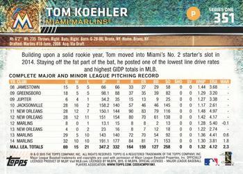 2015 Topps - Rainbow Foil #351 Tom Koehler Back
