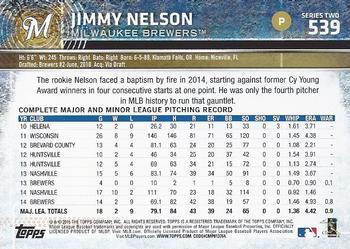 2015 Topps - Rainbow Foil #539 Jimmy Nelson Back