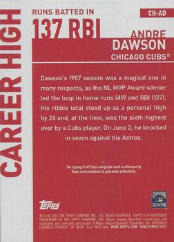2015 Topps - Career High Autographs (Series One) #CH-AD Andre Dawson Back