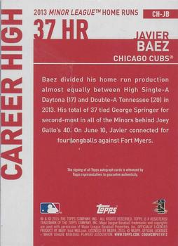 2015 Topps - Career High Autographs (Series One) #CH-JB Javier Baez Back
