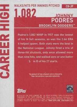 2015 Topps - Career High Autographs (Series One) #CH-JP Johnny Podres Back