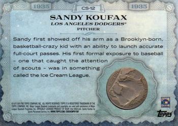 2015 Topps - Birth Year Coin and Stamp Nickel #CS-12 Sandy Koufax Back