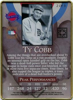 1996 Metallic Impressions The Original Hall Of Fame Electees #2 Ty Cobb Back