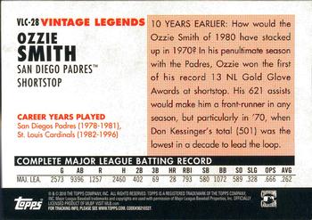 2010 Topps Update - Vintage Legends Collection #VLC-28 Ozzie Smith Back
