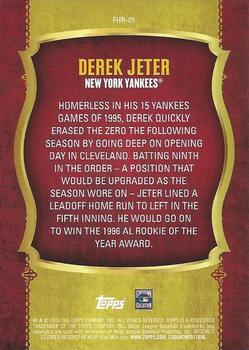 2015 Topps - First Home Run Gold (Series One) #FHR-05 Derek Jeter Back