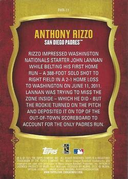 2015 Topps - First Home Run Gold (Series One) #FHR-11 Anthony Rizzo Back