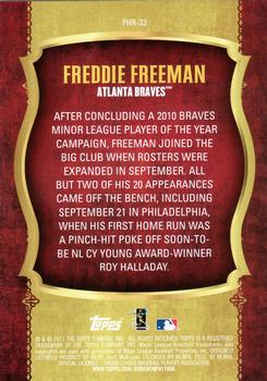 2015 Topps - First Home Run Gold (Series One) #FHR-33 Freddie Freeman Back