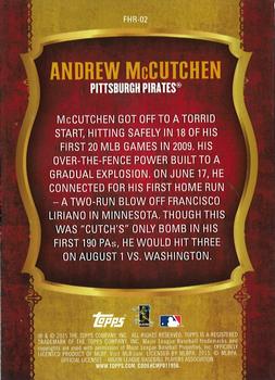 2015 Topps - First Home Run Gold (Series One) #FHR-02 Andrew McCutchen Back