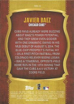 2015 Topps - First Home Run Gold (Series One) #FHR-13 Javier Baez Back