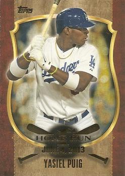 2015 Topps - First Home Run Gold (Series One) #FHR-14 Yasiel Puig Front