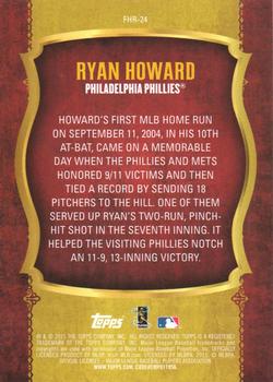 2015 Topps - First Home Run Gold (Series One) #FHR-24 Ryan Howard Back