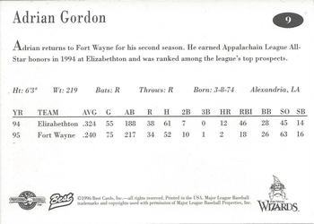 1996 Best Fort Wayne Wizards #9 Adrian Gordon Back
