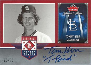 2006 Fleer Greats of the Game - Cardinals Greats Autograph #STL-TH Tom Herr Front