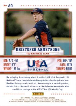 2015 Panini USA Baseball Stars & Stripes #60 Kristofer Armstrong Back