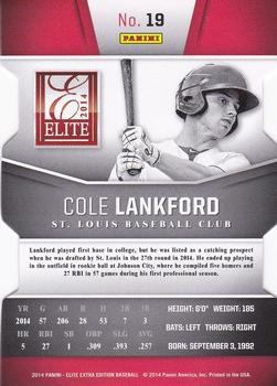 2014 Panini Elite Extra Edition - Inspirations #19 Cole Lankford Back