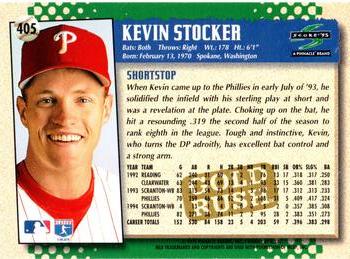 1995 Score - Gold Rush #405 Kevin Stocker Back