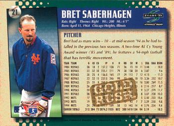 1995 Score - Gold Rush #21 Bret Saberhagen Back