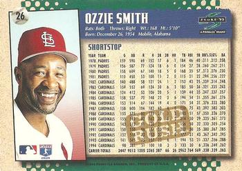 1995 Score - Gold Rush #26 Ozzie Smith Back