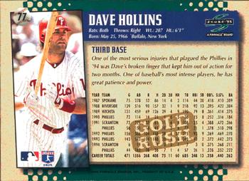 1995 Score - Gold Rush #77 Dave Hollins Back