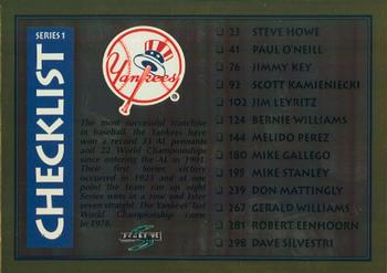 1995 Score - Gold Rush #326 Checklist: Yankees / Phillies Front