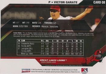 2008 Choice Great Lakes Loons #08 Victor Garate Back