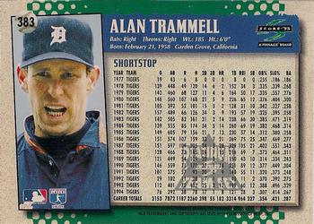 1995 Score - Platinum Team Sets #383 Alan Trammell Back