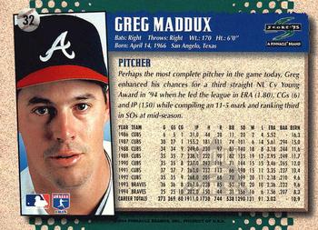 1995 Score - Platinum Team Sets #32 Greg Maddux Back
