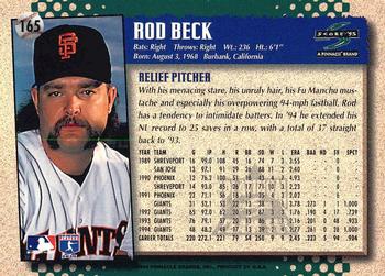 1995 Score - Platinum Team Sets #165 Rod Beck Back