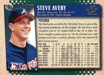 1995 Score - Platinum Team Sets #185 Steve Avery Back